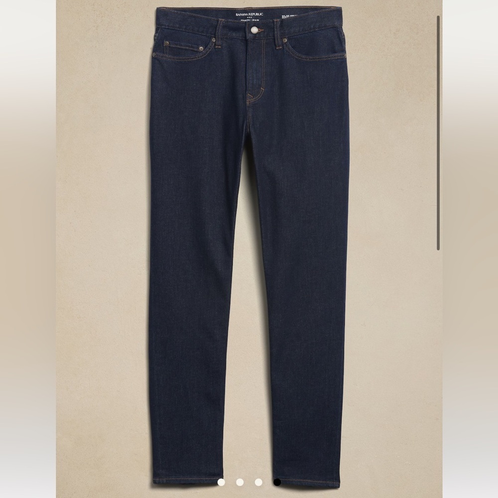 Banana Republic ATHLETIC TRAVEL JEAN - Color Indigo Rinse Wash - Size 34x32 - Picture 3 of 9
